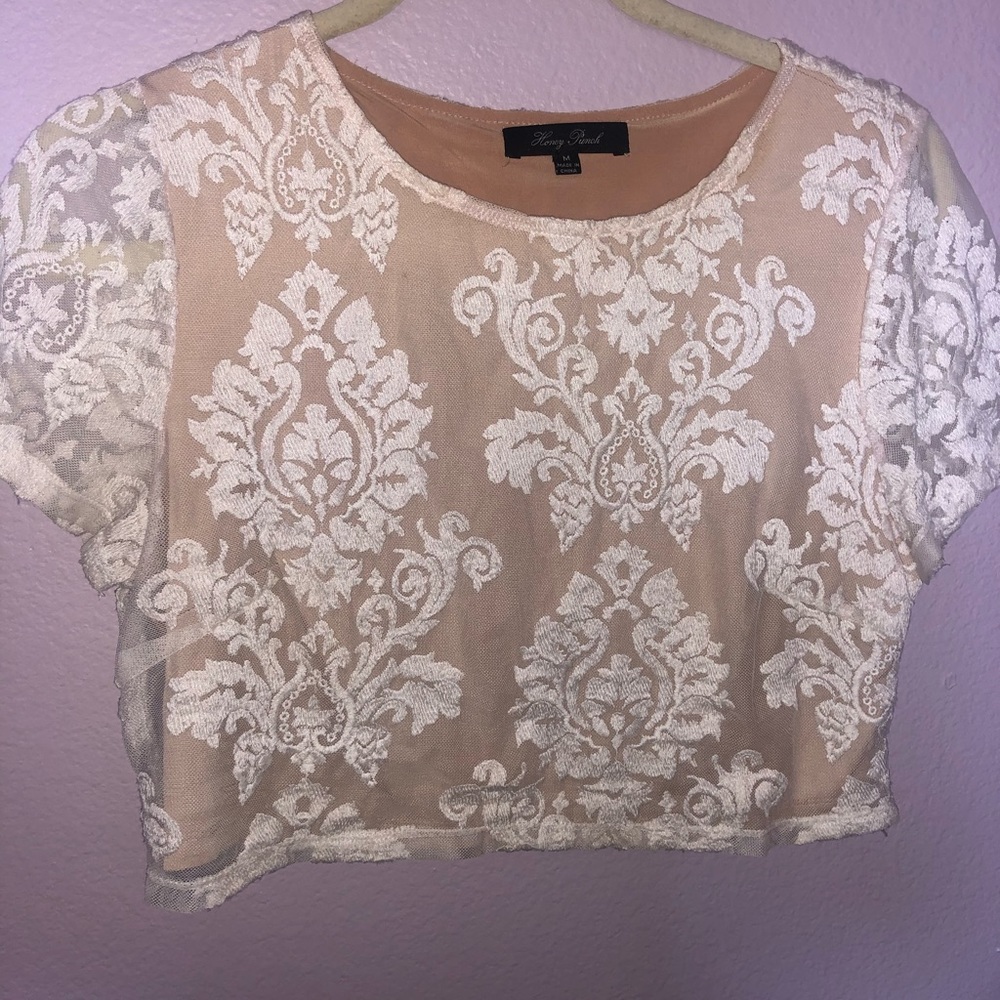 Lace crop shirt